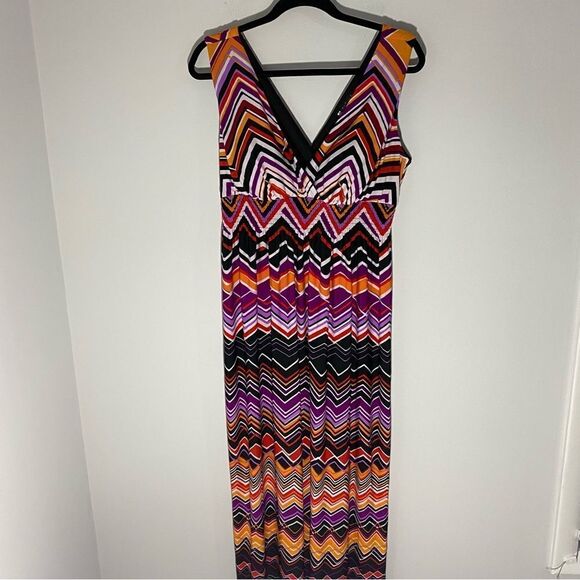 Valerie Bertinelli Women’s V Neck Maxi Sleeveless Dress - Picture 1 of 5